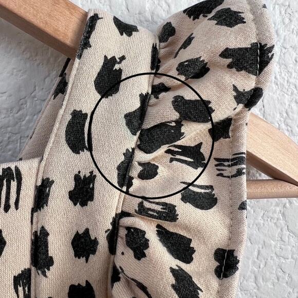 Tiny Tribe Girls Jumpsuit 4T Beige Black Abstract Animal Print Ruffle Straps - Picture 12 of 12
